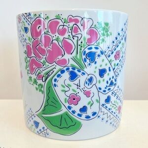 Vintage Gloria Vanderbilt Hearts 'N Flowers Cache Flower Pot perfect condition